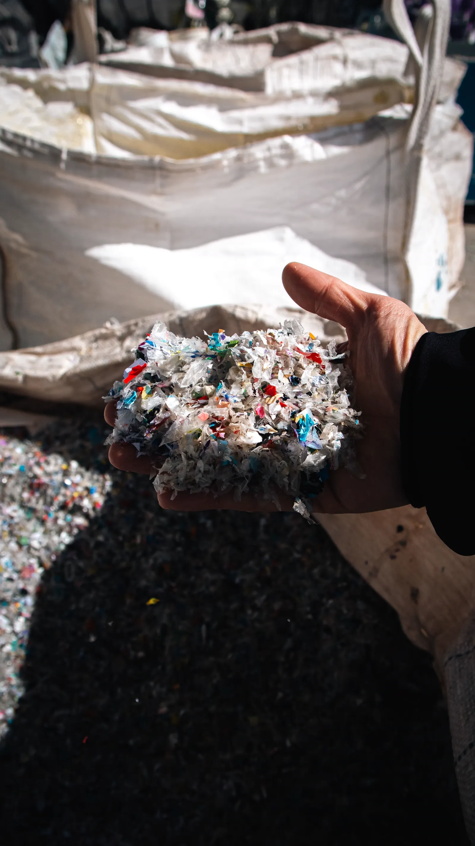 Recycled polymer pellets, production ready for shipment