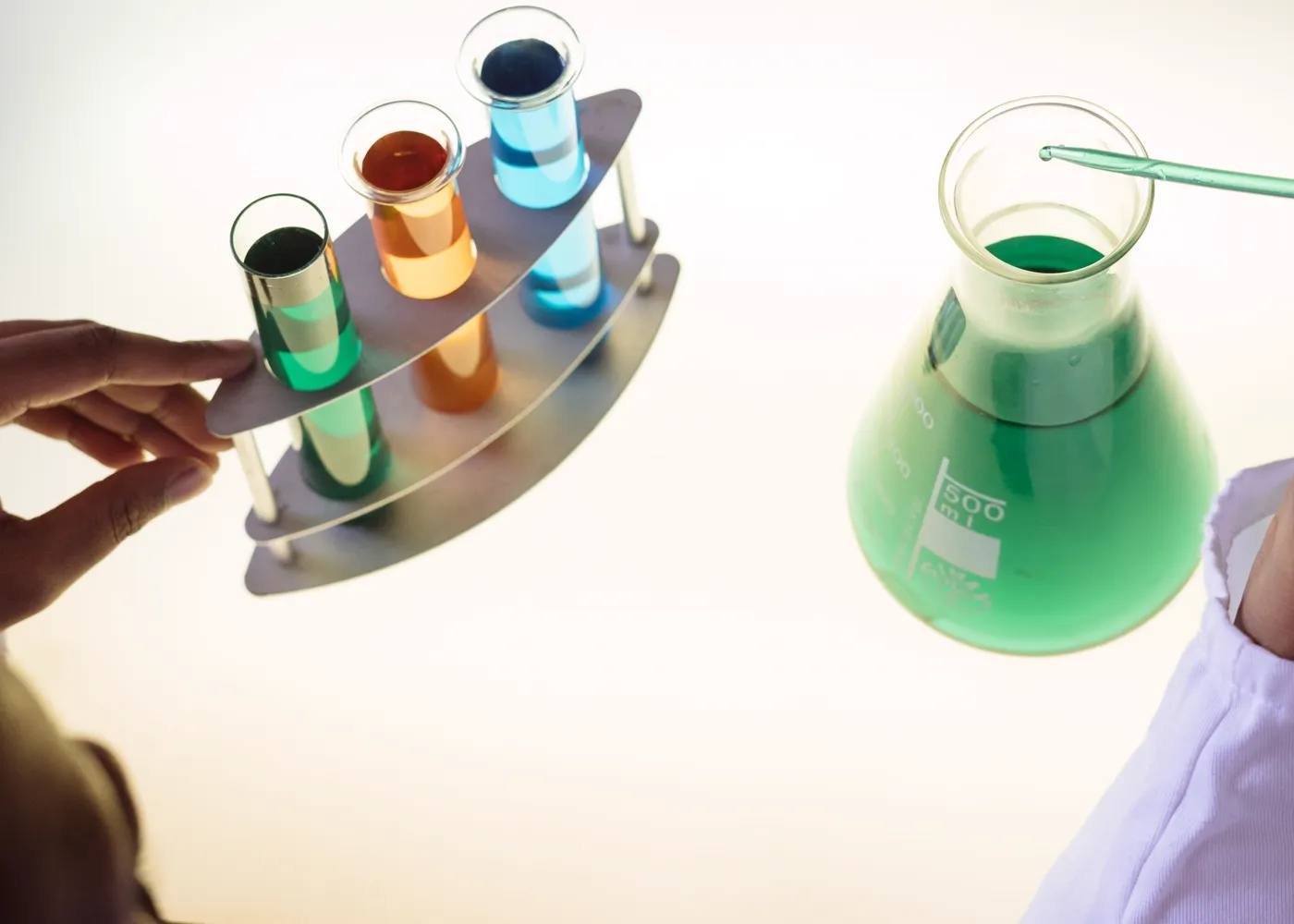 Quality control laboratory technician testing material samples